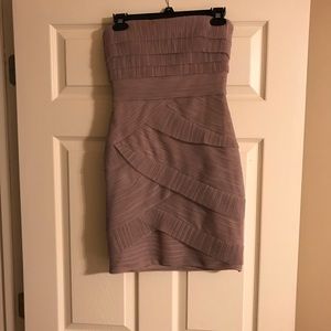 BCBG Maxazria Strapless Dress Taupe